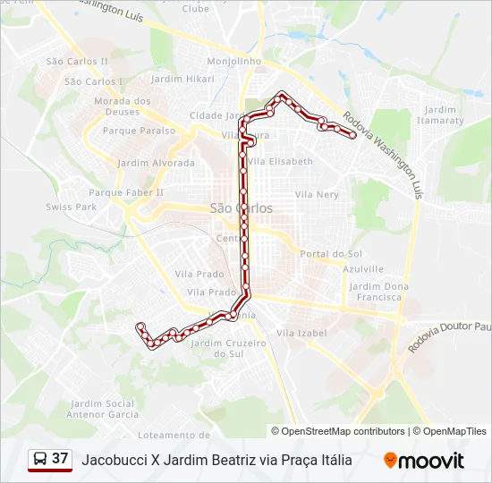 37 Bus Line Map