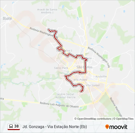 38 Bus Line Map