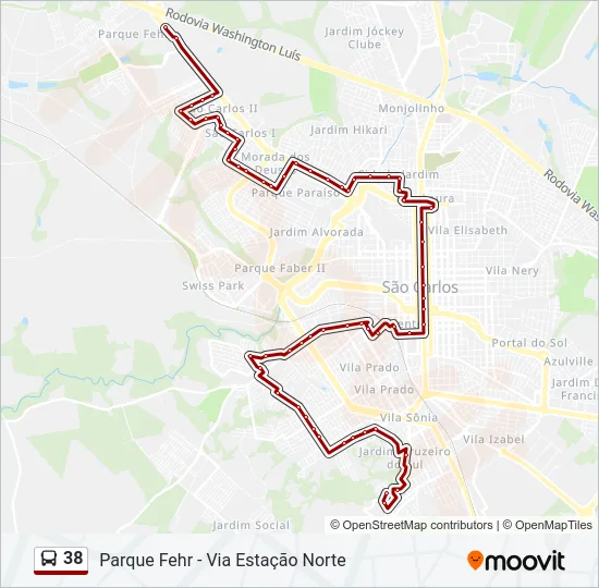 38 Bus Line Map