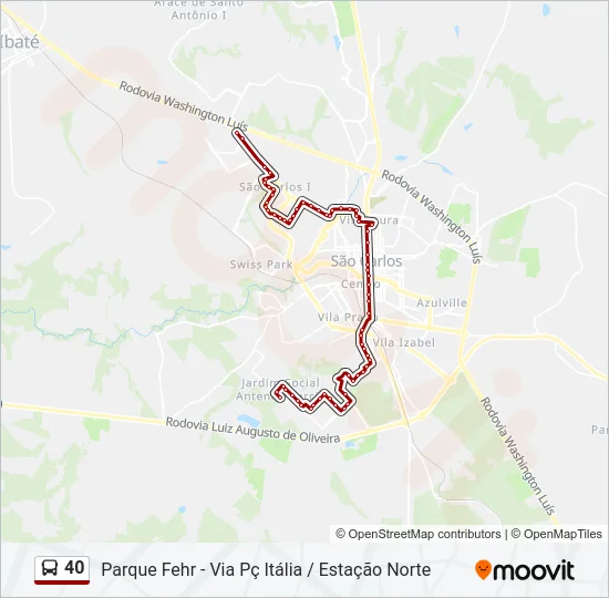 40 Bus Line Map