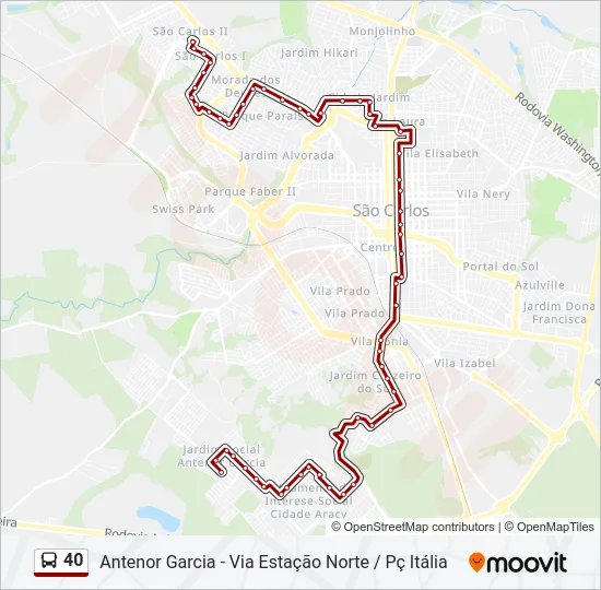 40 Bus Line Map