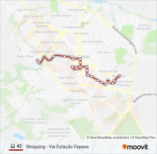 42 Bus Line Map