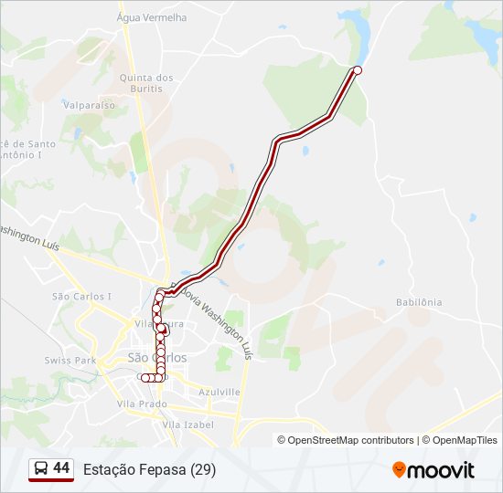 Mapa de 44 de autobús