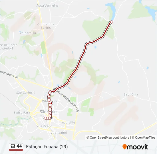 44 Bus Line Map