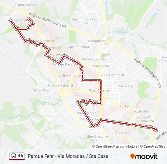 46 Bus Line Map