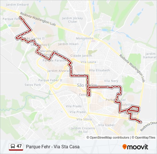 Mapa de 47 de autobús