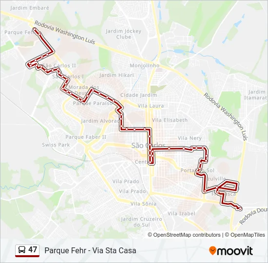 47 Bus Line Map
