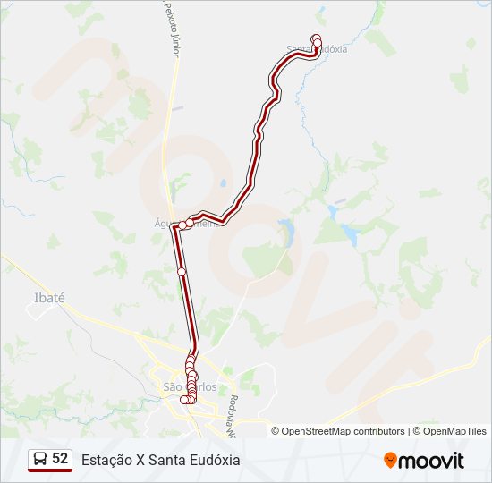 Mapa de 52 de autobús