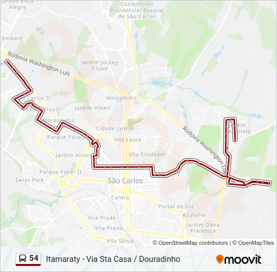 54 Bus Line Map
