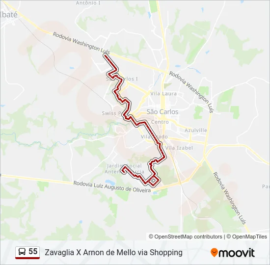 55 Bus Line Map