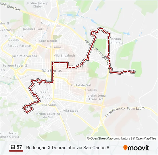 57 Bus Line Map