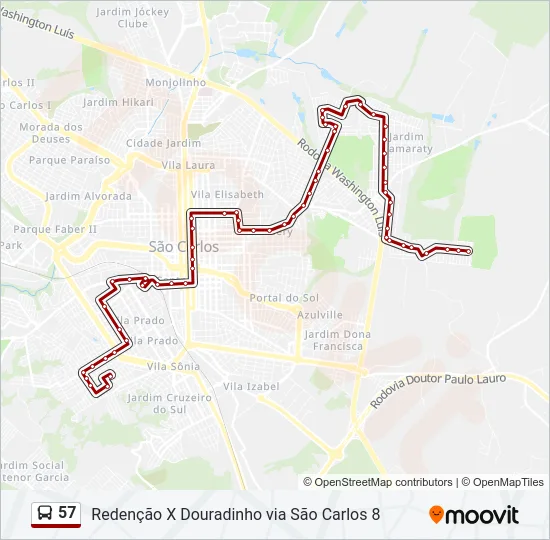 57 Bus Line Map