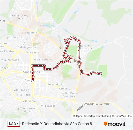 57 Bus Line Map