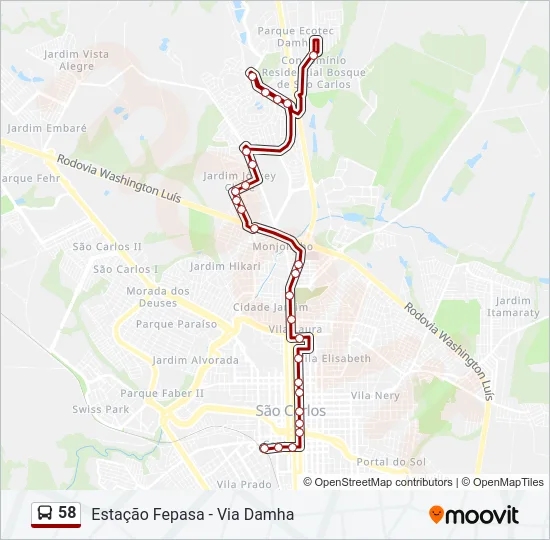 58 Bus Line Map