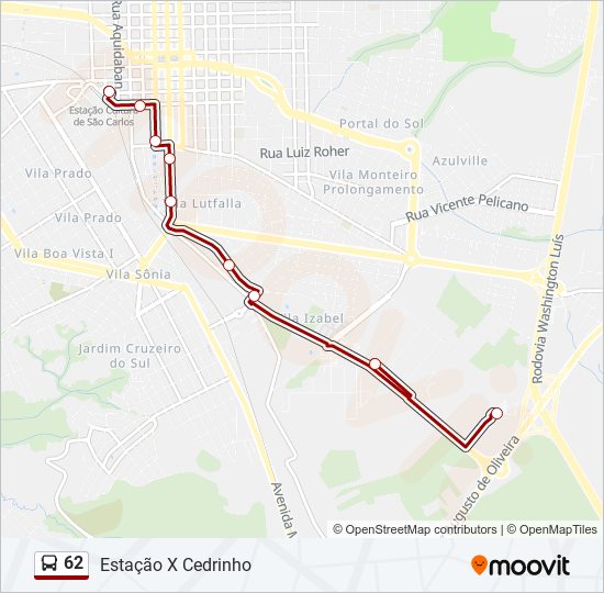 Mapa de 62 de autobús