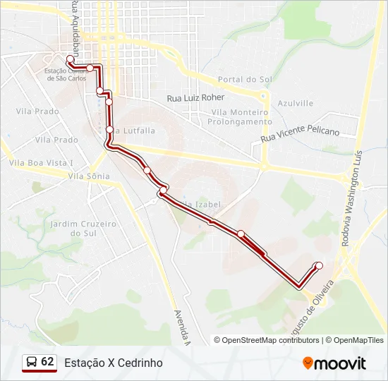 62 Bus Line Map