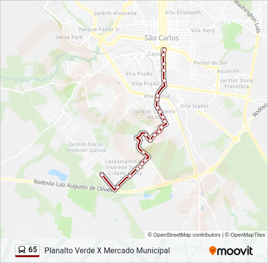 65 Bus Line Map