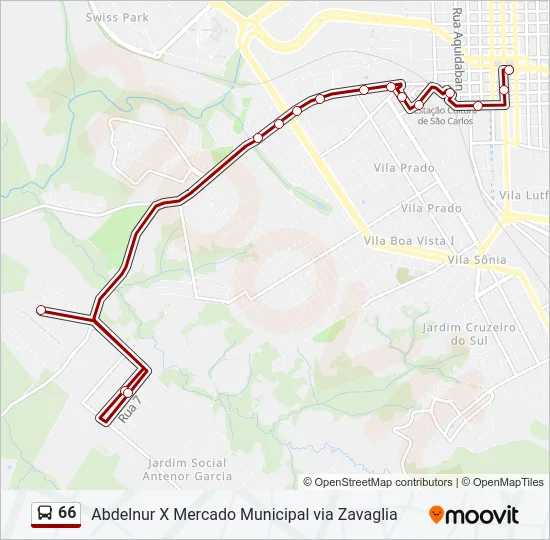 66 Bus Line Map