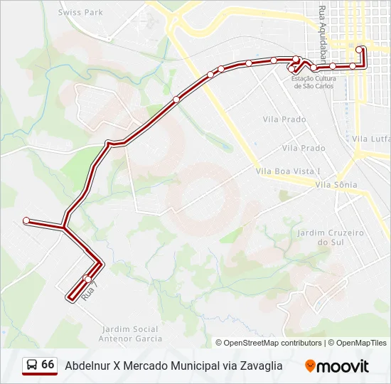 66 Bus Line Map