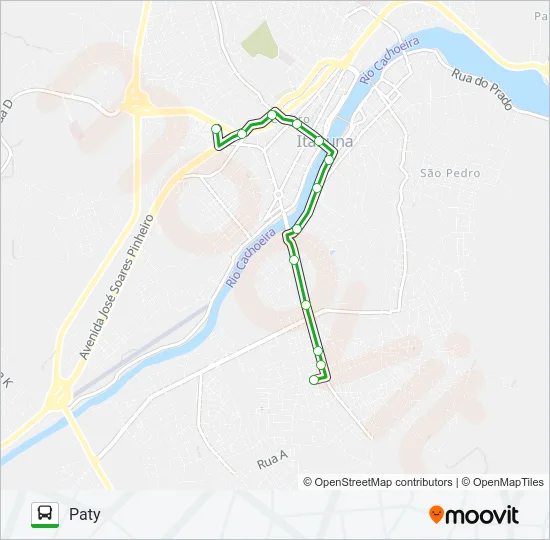 Mapa da linha C03 PATY / LOMANTO de ônibus