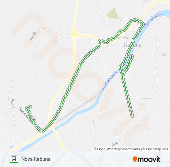 Mapa da linha C05 NOVA ITABUNA / PATY de ônibus
