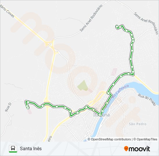 Mapa da linha C08 NOVO HORIZONTE / SANTA INÊS de ônibus