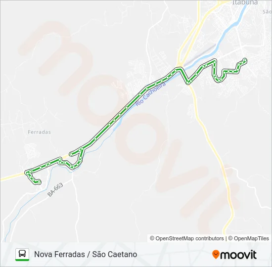 BB23 NOVA FERRADAS / SÃO CAETANO Bus Line Map