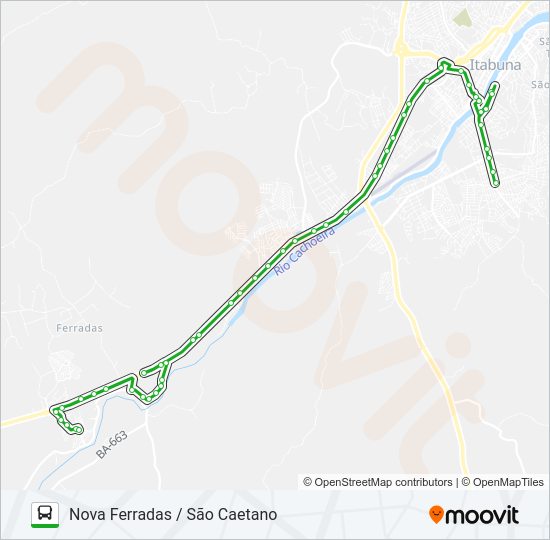 BB23 NOVA FERRADAS / SÃO CAETANO Bus Line Map