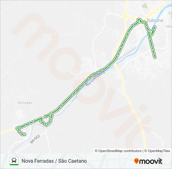 BB23 NOVA FERRADAS / SÃO CAETANO Bus Line Map