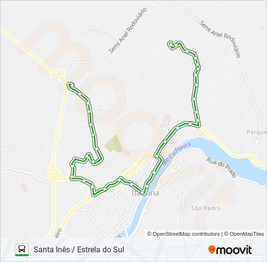 BC08 SANTA INÊS / ESTRELA DO SUL bus Line Map