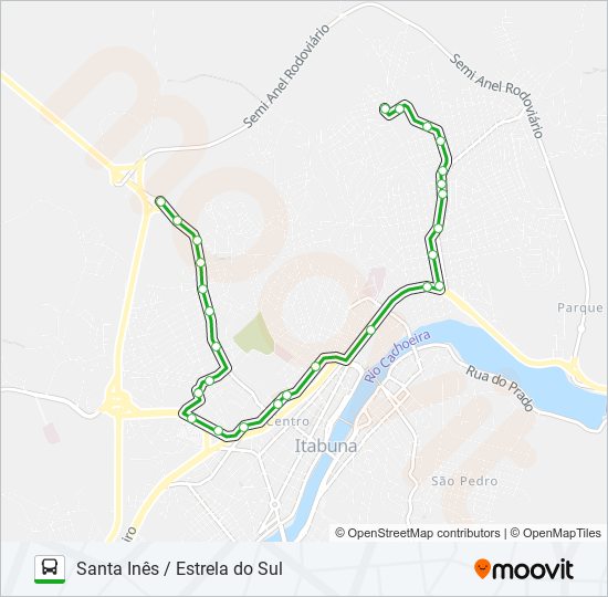 Mapa de BC08 SANTA INÊS / ESTRELA DO SUL de autobús