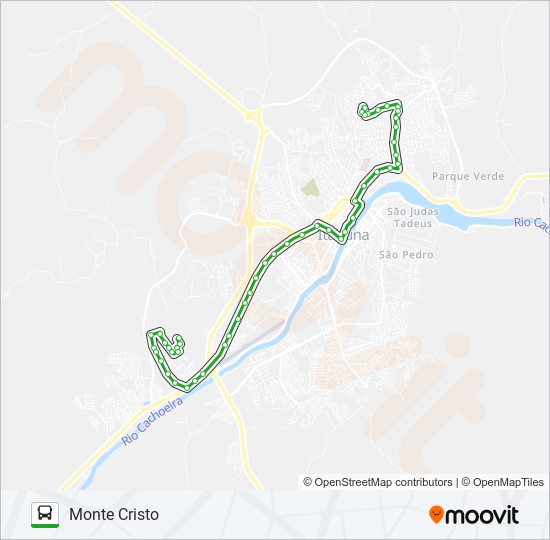 Mapa da linha BC12 NOVA ITABUNA / MONTE CRISTO de ônibus