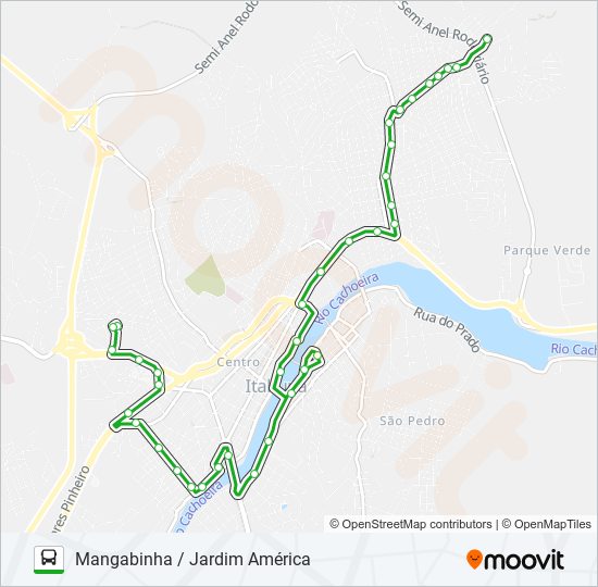 BC19 MANGABINHA / JARDIM AMÉRICA bus Line Map