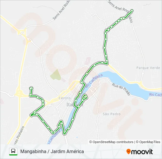 BC19 MANGABINHA / JARDIM AMÉRICA Bus Line Map