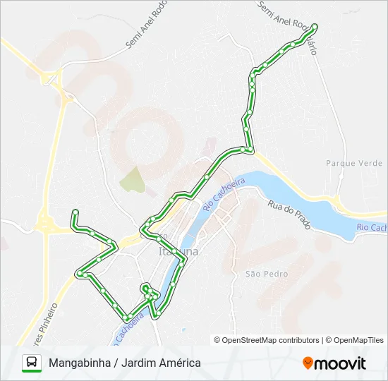 BC19 MANGABINHA / JARDIM AMÉRICA Bus Line Map