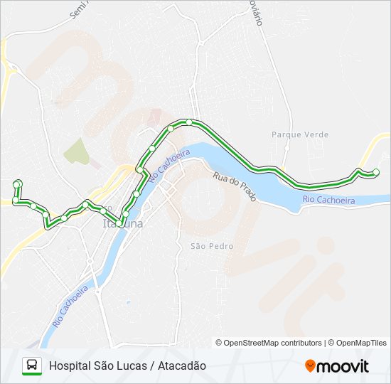 Mapa da linha BC14 HOSPITAL SÃO LUCAS / ATACADÃO de ônibus