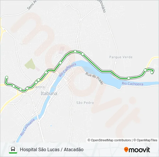 Mapa da linha BC14 HOSPITAL SÃO LUCAS / ATACADÃO de ônibus
