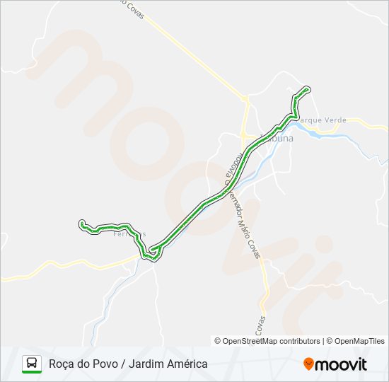 Mapa da linha RB79 ROÇA DO POVO / JARDIM AMÉRICA de ônibus