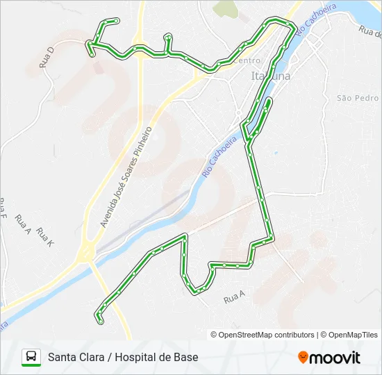BB13 SANTA CLARA / HOSPITAL DE BASE Bus Line Map