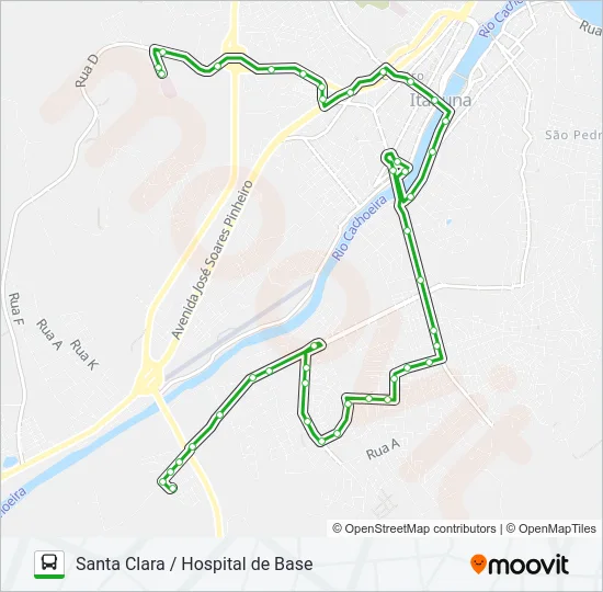 BB13 SANTA CLARA / HOSPITAL DE BASE Bus Line Map