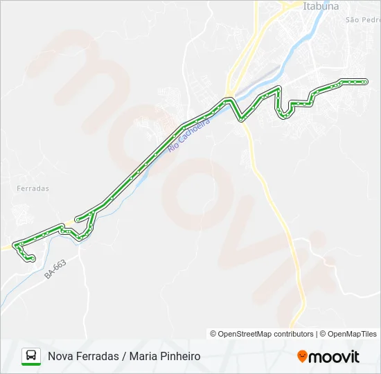BB76 NOVA FERRADAS / MARIA PINHEIRO Bus Line Map