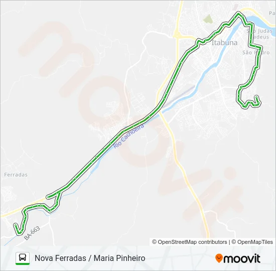 BB76 NOVA FERRADAS / MARIA PINHEIRO Bus Line Map