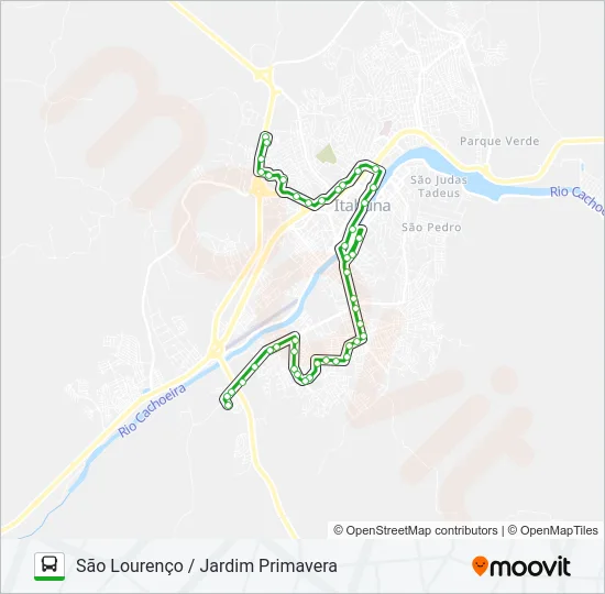 BB11 SÃO LOURENÇO / JARDIM PRIMAVERA Bus Line Map