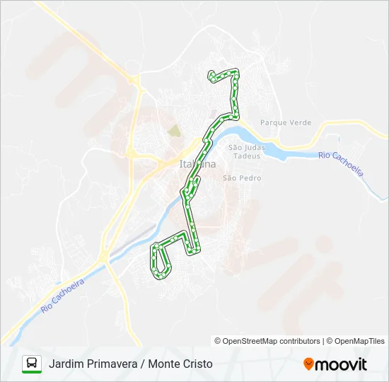 BB70 JARDIM PRIMAVERA / MONTE CRISTO Bus Line Map