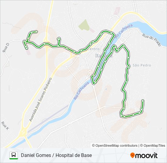Mapa da linha BC07 DANIEL GOMES / HOSPITAL DE BASE de ônibus