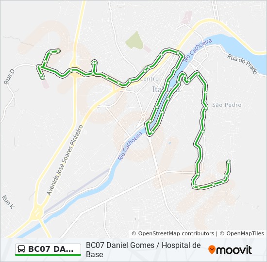 Mapa de BC07 DANIEL GOMES / HOSPITAL DE BASE de autobús
