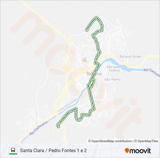 BB25 SANTA CLARA / PEDRO FONTES 1 E 2 bus Line Map