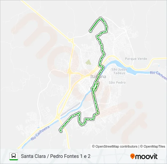 BB25 SANTA CLARA / PEDRO FONTES 1 E 2 Bus Line Map