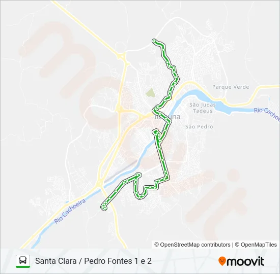 BB25 SANTA CLARA / PEDRO FONTES 1 E 2 Bus Line Map