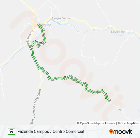 RC81 FAZENDA CAMPOS / CENTRO COMERCIAL Bus Line Map